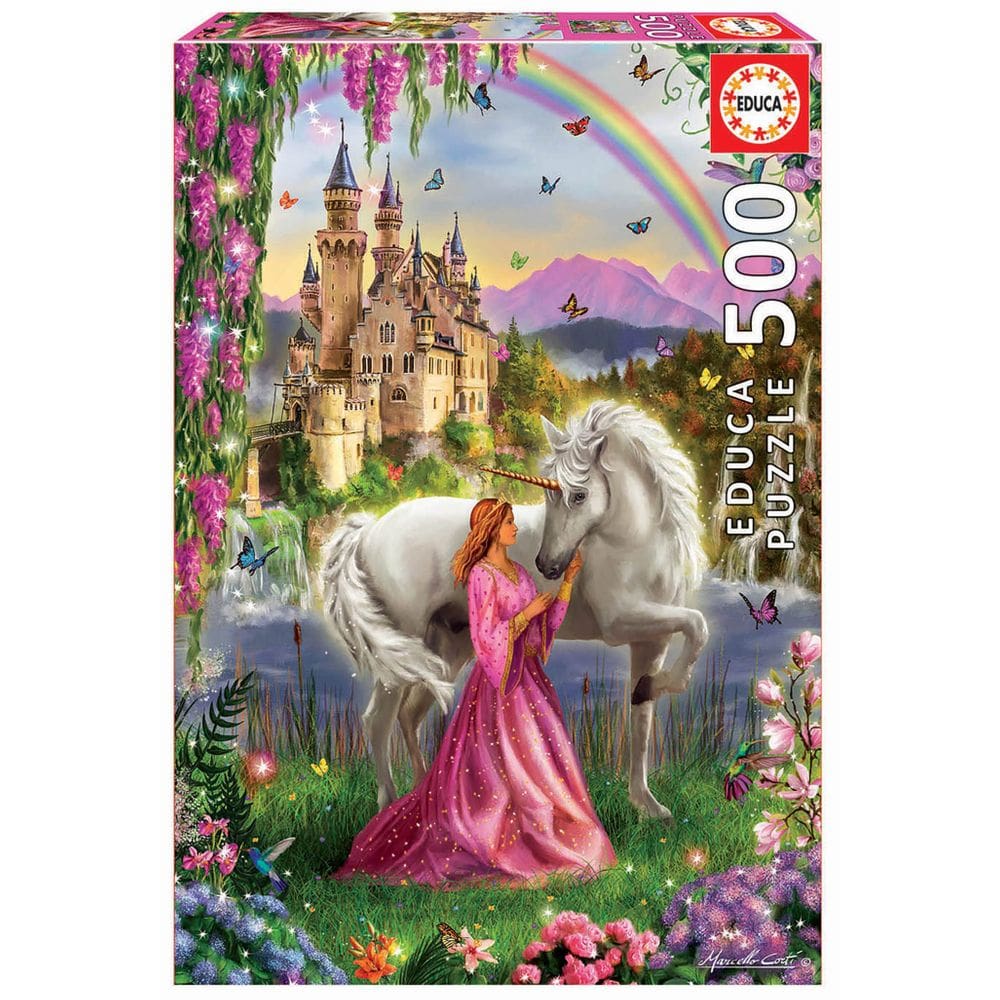 Puzzle Educa Fairy and Unicorn 500 peças multicolorido