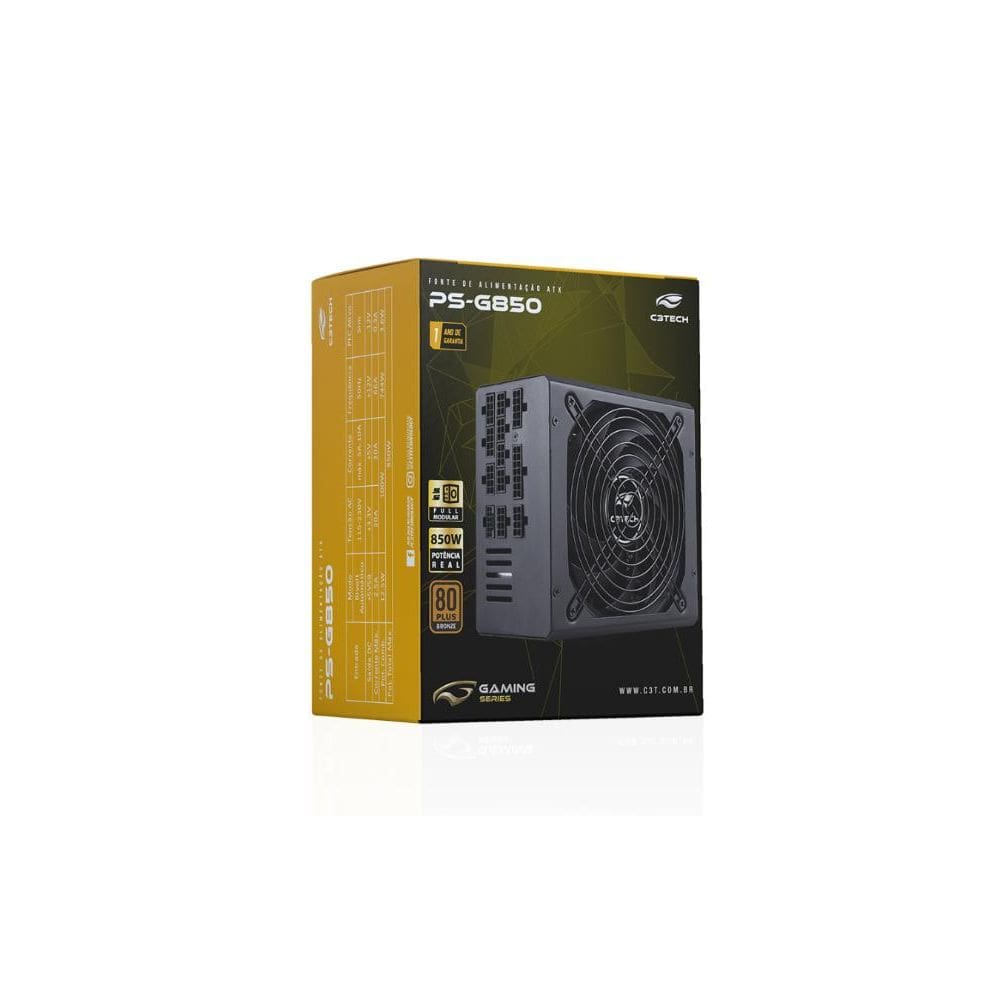 Fonte 850W Real C3tech 80 Plus Bronze Ps-850G