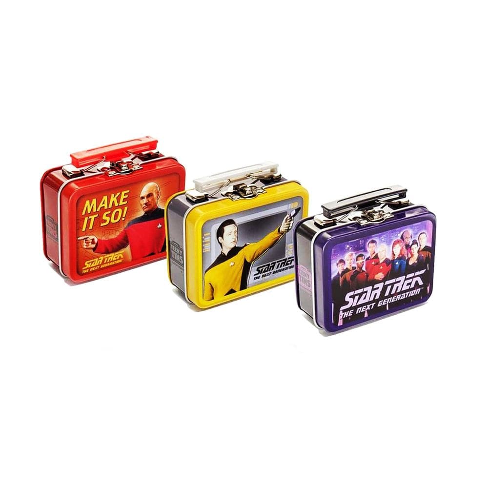 Lancheira Teeny Tin Star Trek A próxima geração de design aleatório
