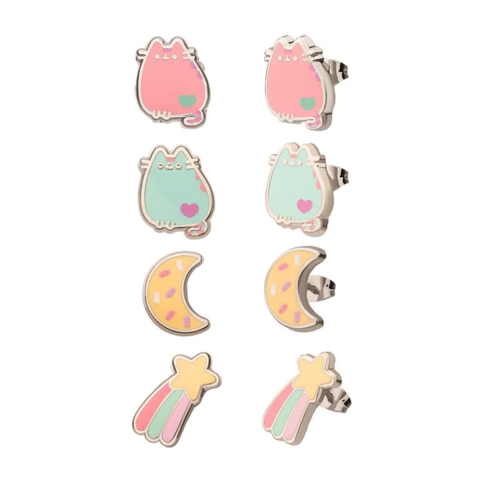 Conjunto de brincos SalesOne Pusheen Space, 4 peças de esmalte