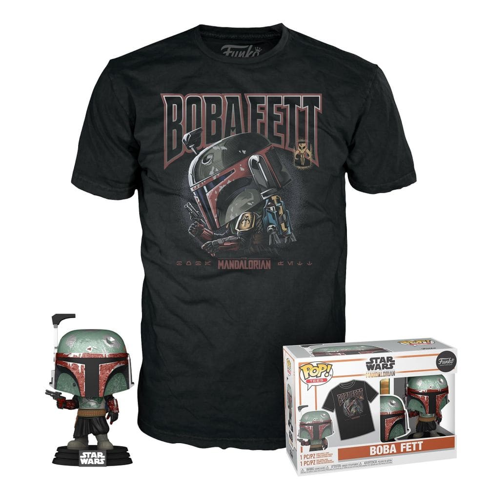 Estatueta Funko POP & TEE Star Wars Boba Fett tamanho M