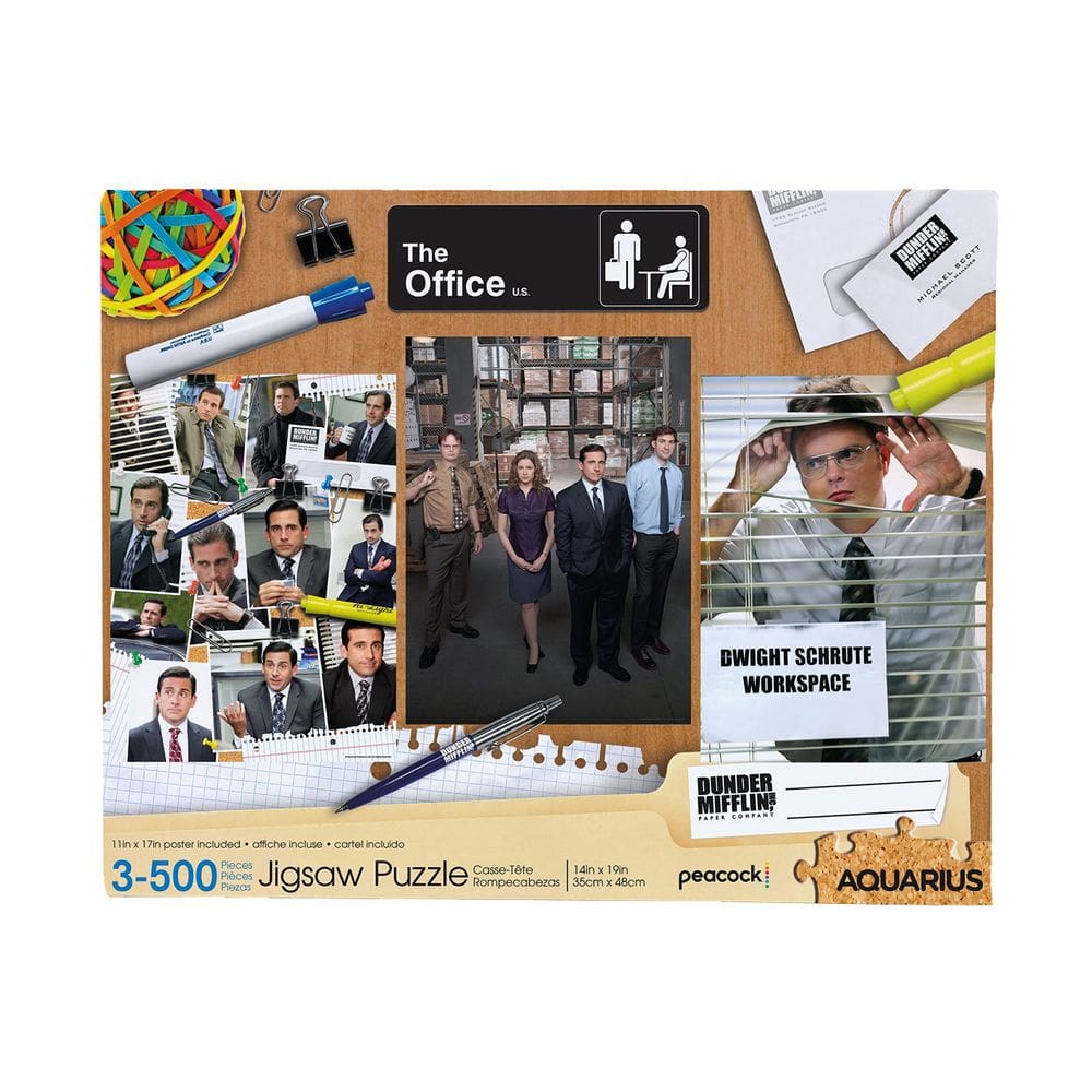 Conjunto de quebra-cabeças Aquarius The Office 500 peças x3 licenciado oficialmente