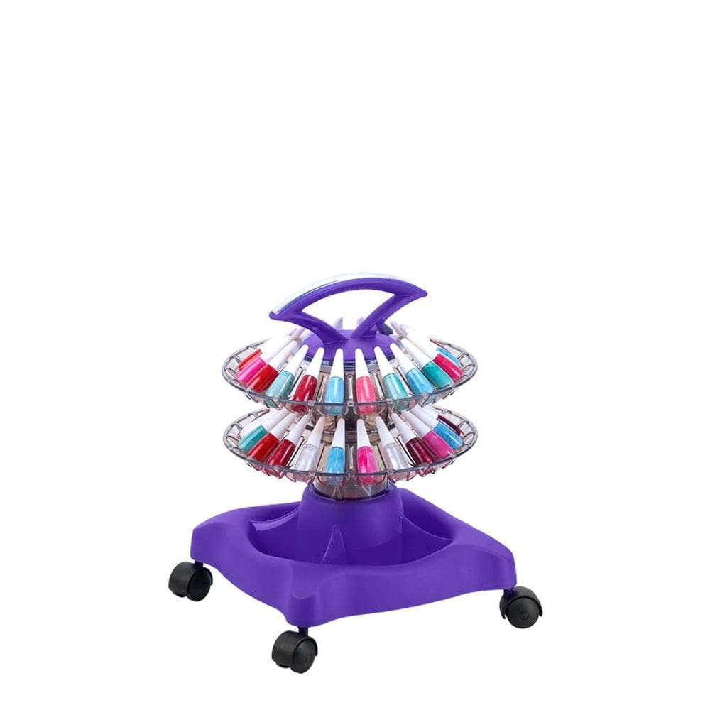 Carrinho Auxiliar Manicure 40 Esmaltes Roxo Dompel Style