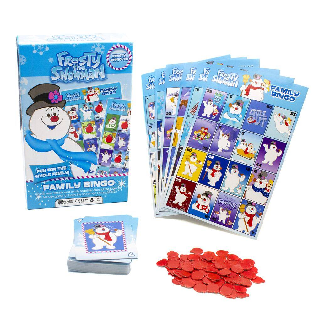 Jogo de bingo AQUARIUS Frosty the Snowman Family com 18 cartas