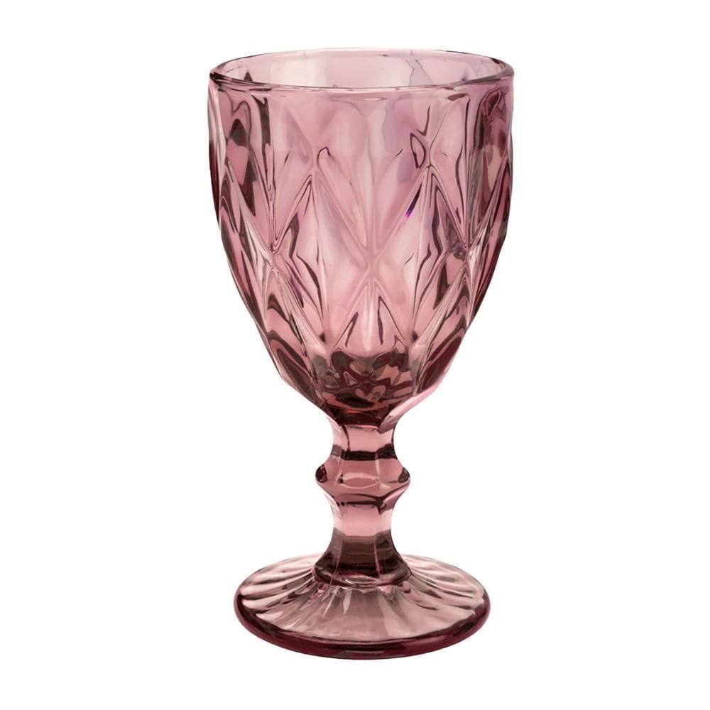 Taça De Água Diamond 320Ml Lilás Vidro