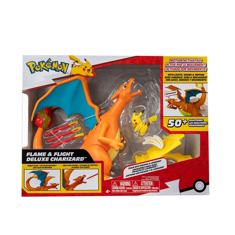 2 Bonecos Charizard e Pikachu com Acessórios - Pokémon