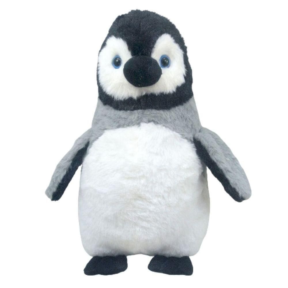 Pinguim Pelúcia 32 Cm Altura Cinza Lavável