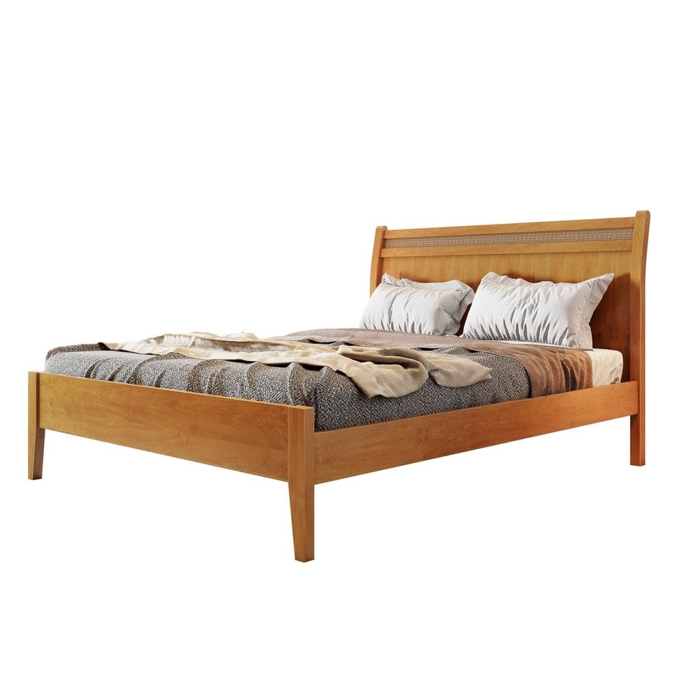 Cama Queen Com Ratam 160cm Esmeralda Amêndoa néctar das flores Josandro