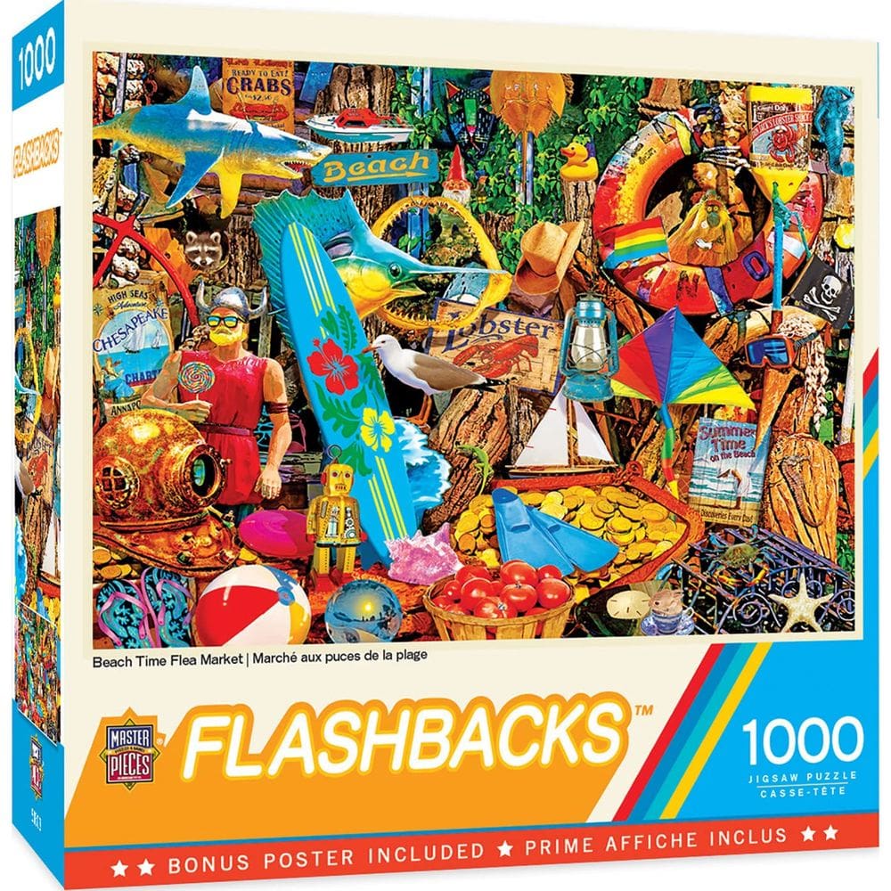 Obras-primas do quebra-cabeça Beach Time Flea Market 1000 peças
