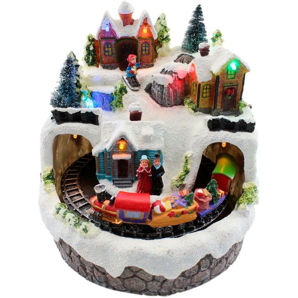 Decoração Enfeite Natal Resina Presépio Musical Natalino 20cm