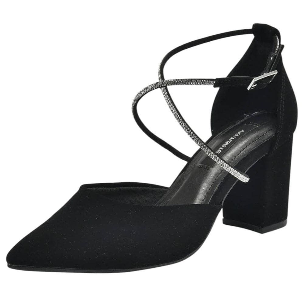 Sapato Scarpin Feminino Elegante Tira Strass Chic Via Marte