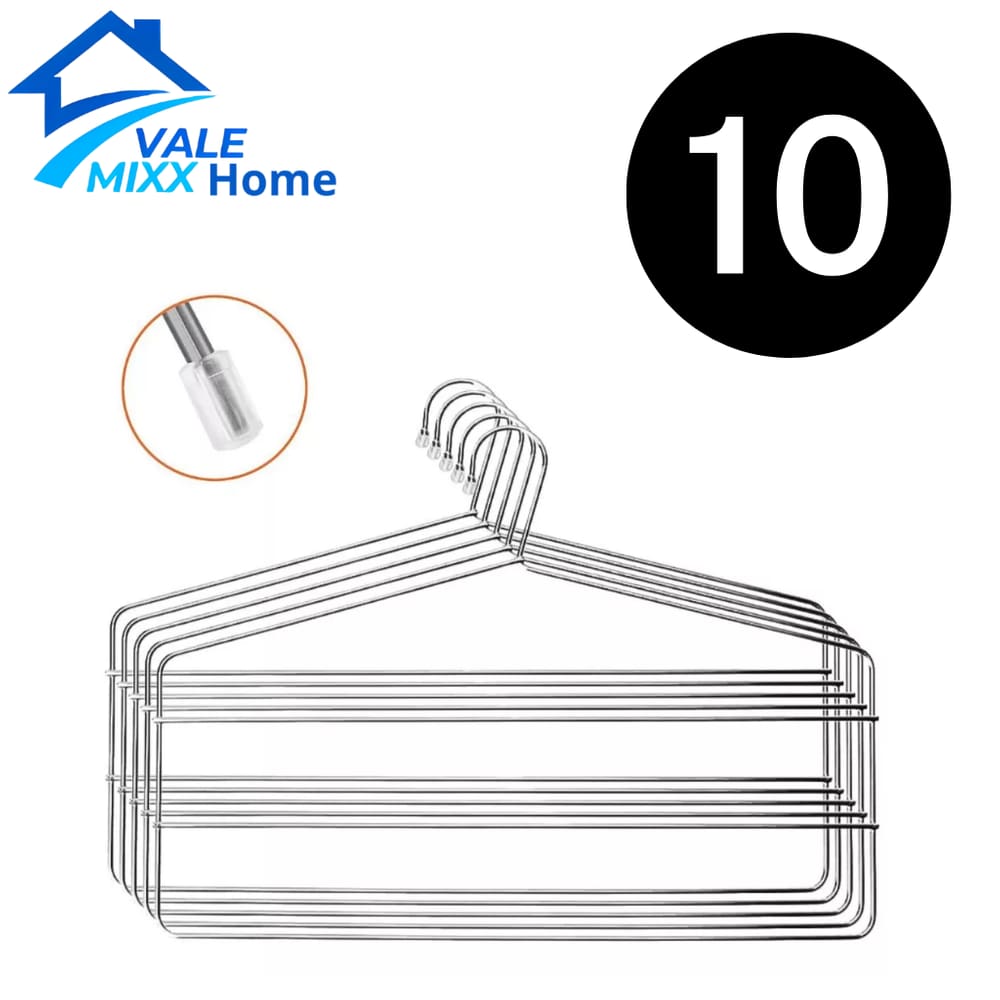 Kit Cabide Calça Triplo Aço Cromado Metal Calceiro Adulto