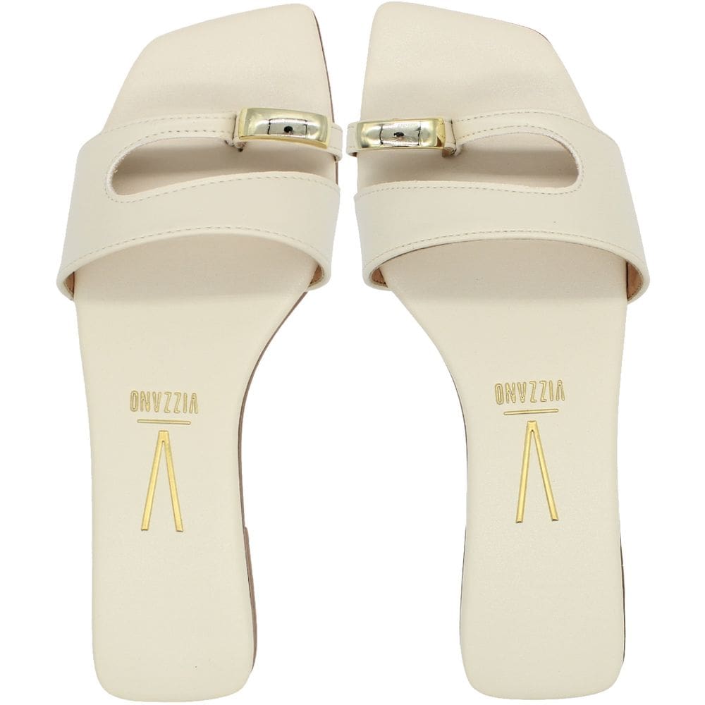 Tamanco Rasteiro Vizzano Napa Garda Aplique Dourado Feminino