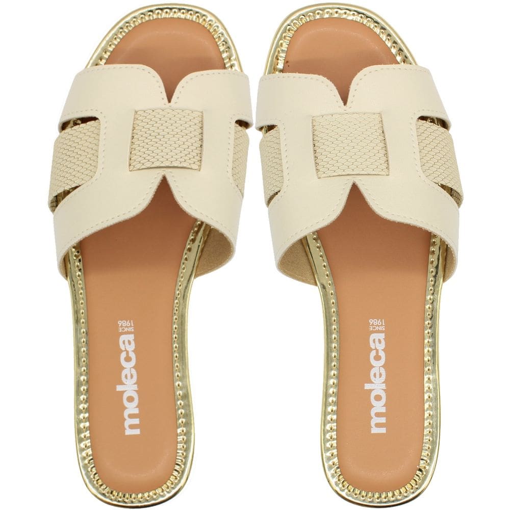 Tamanco Rasteiro Moleca Glamour Tiras Transversais Feminino