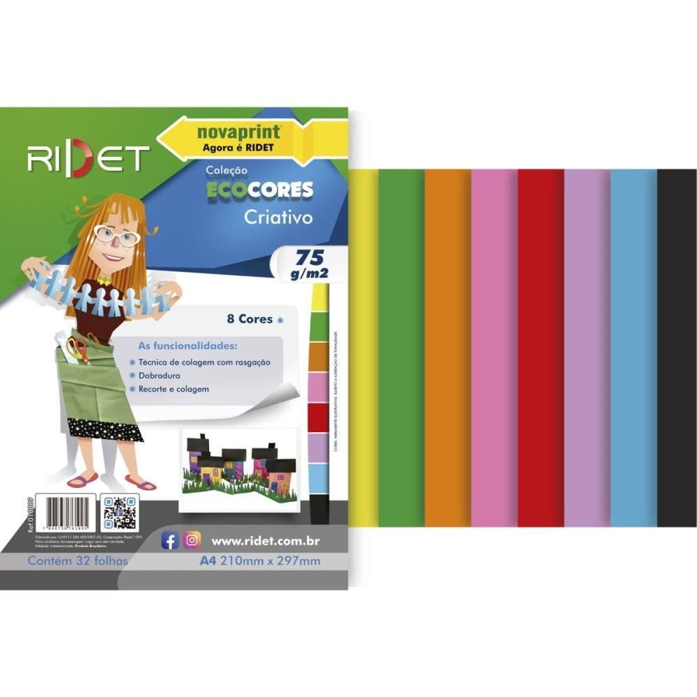 Bloco p/Educação Artística Criativo A4 8 Cores 75g. 32fls