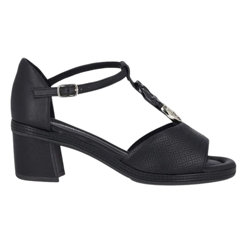 Sandália Piccadilly 566078 Feminino Preto saltinho casual