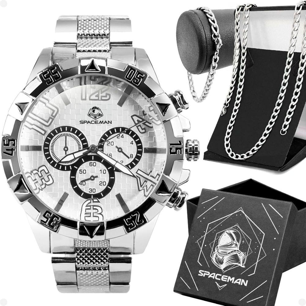 relogio aço inox prova dagua + pulseira + caixa + corrente social casual robusto grumet garantia