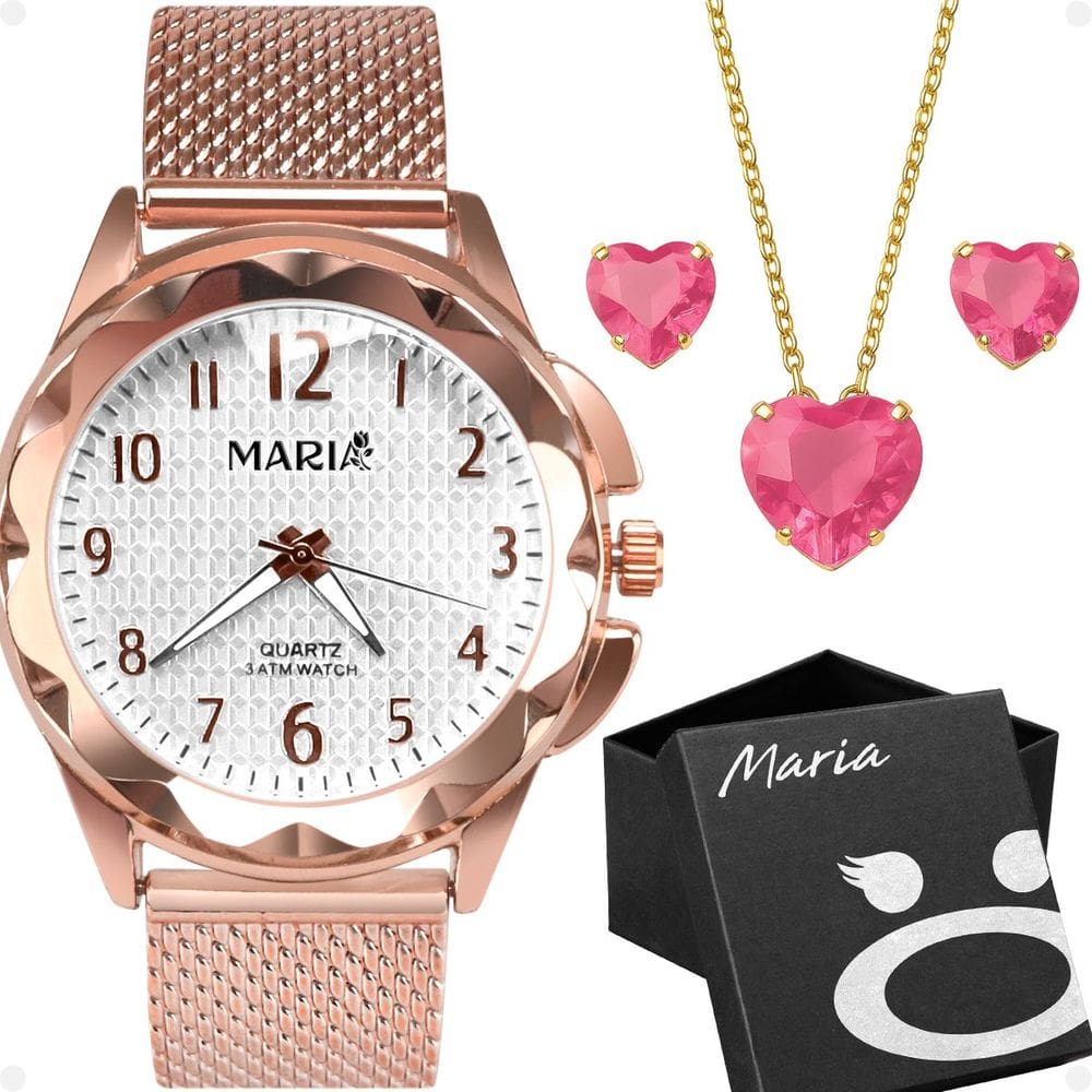 Relogio Feminino Silicone Prova Dagua social coração ajustavel zirconia banhado moda presente strass