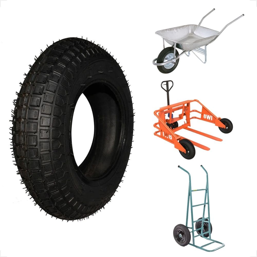 Pneu Para Carriola Carrinho De Mão Carga Borracha 3.25 x 8 Resistente Reforçado Grosso