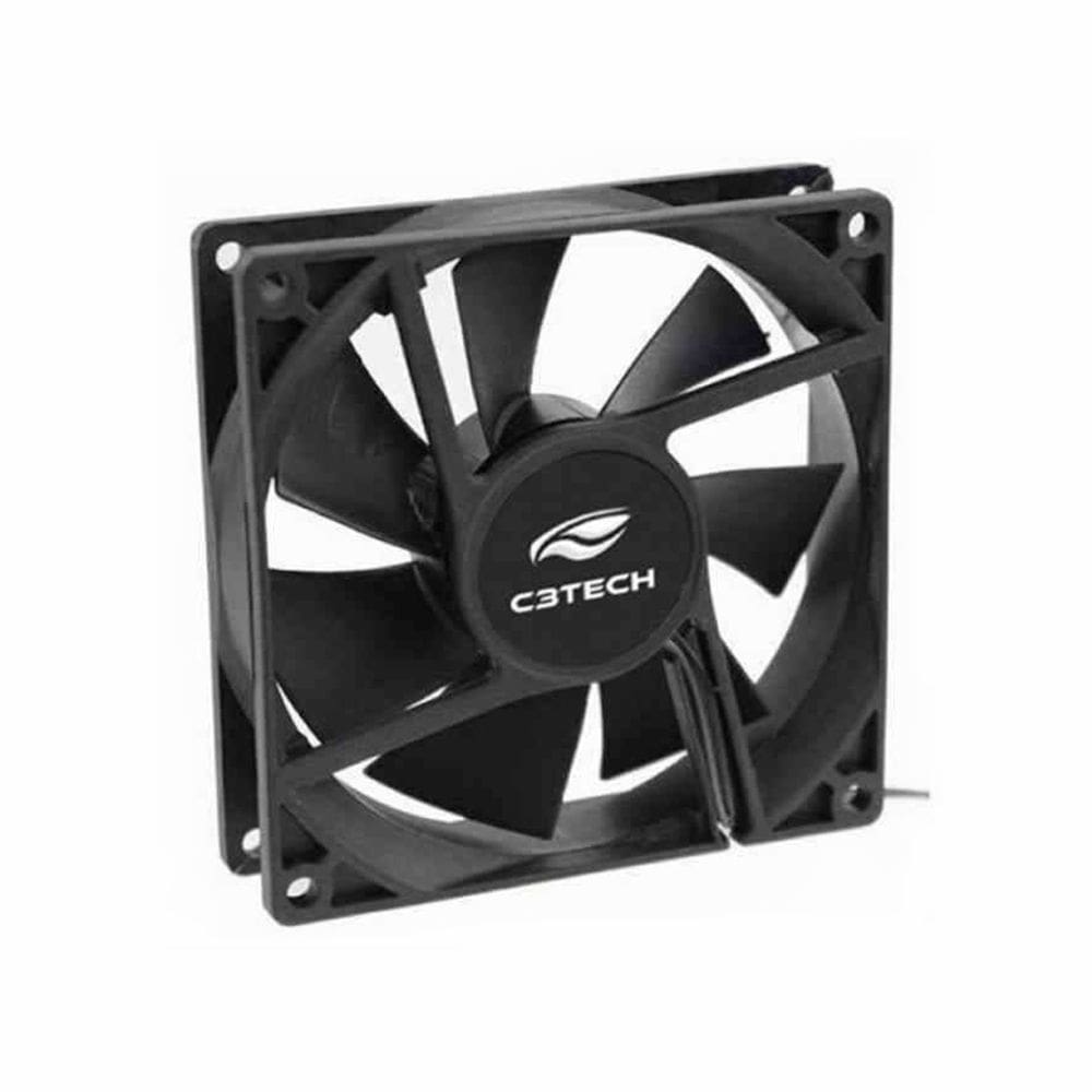 Cooler 80mm Pequeno Para Gabinete 3 Pinos C3tech F7-MB10BK Storm 8cm Preto