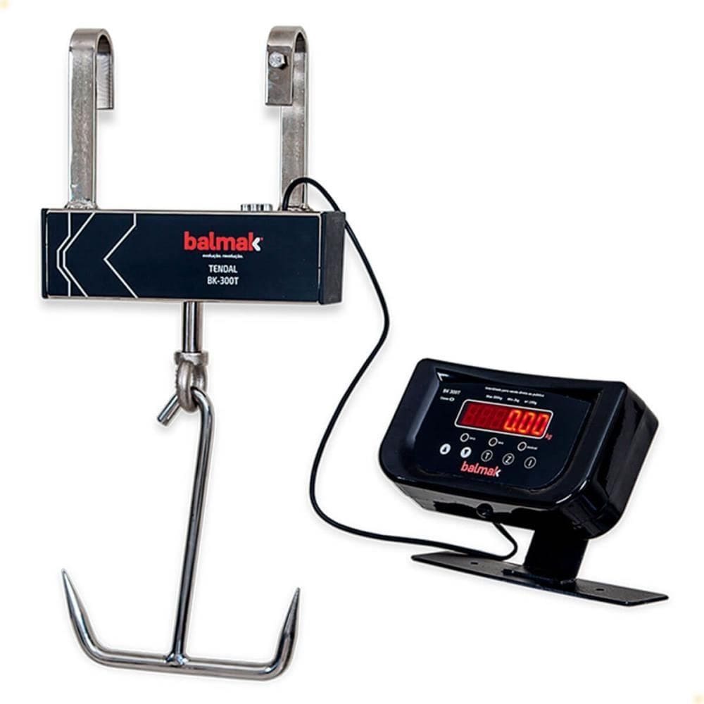 Balança Digital Tendal Balmak BK-300T Aço Carbono Gancho Duplo 300kg LED Com Bateria