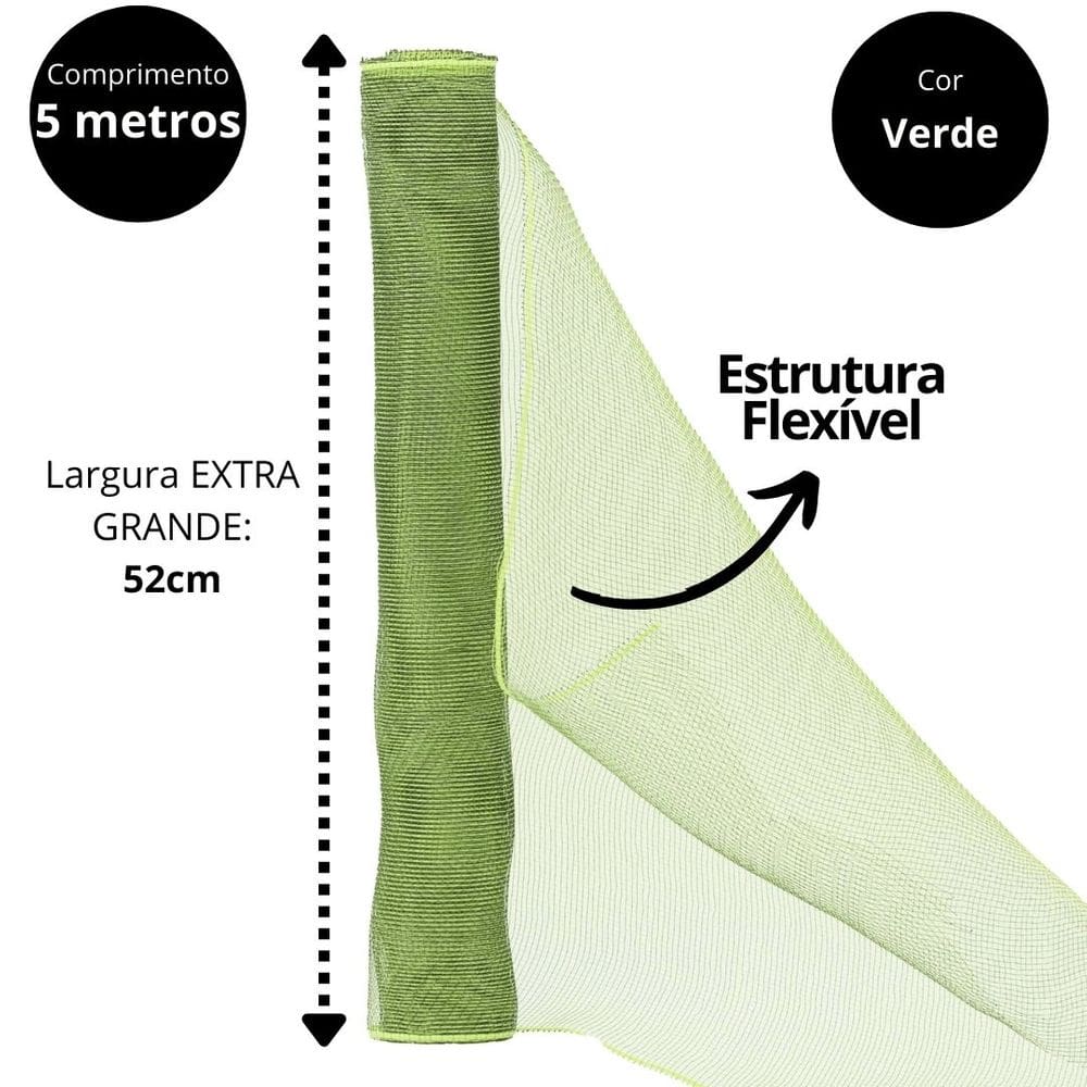 Tela Decorativa Natal Fita Extra Grande 52cm x 5 metros Verde - Magizi