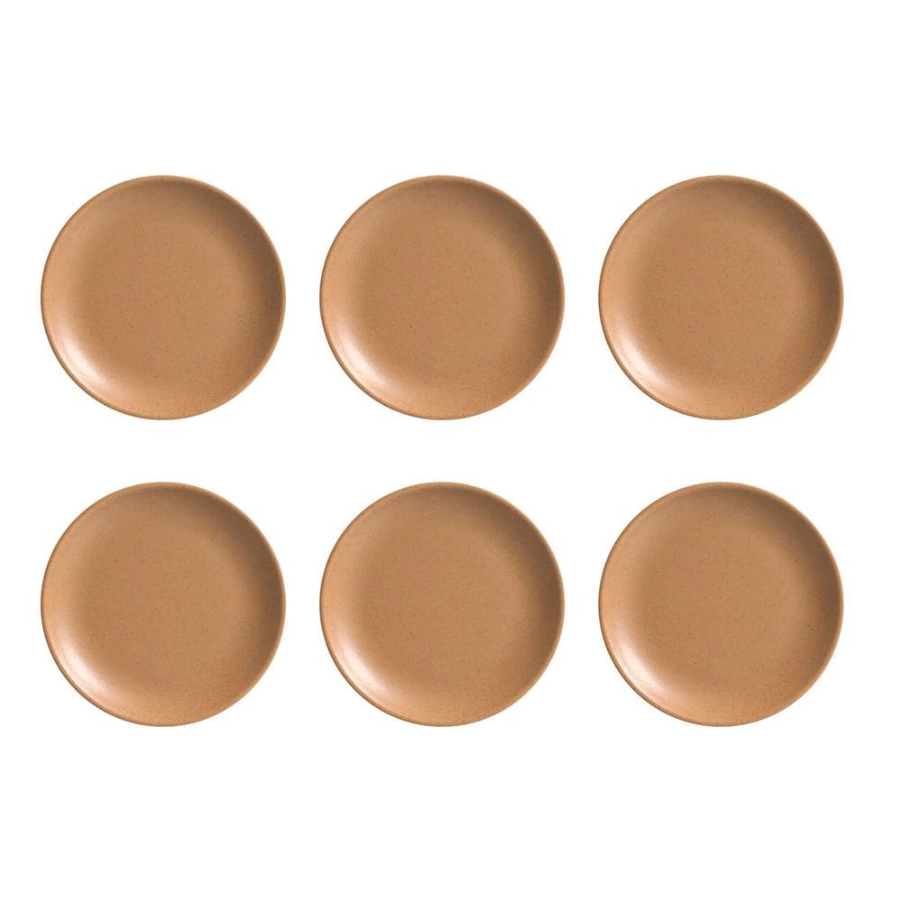 Prato de Sobremesa Coup Organic Terracota de Cerâmica 21cm 6 Unidades - Alleanza 7580-203