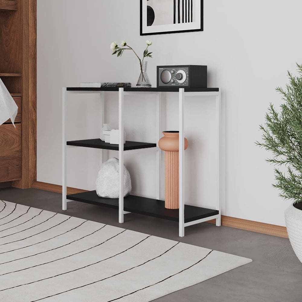 Aparador Industrial Artesania Branco e Preto 95cm