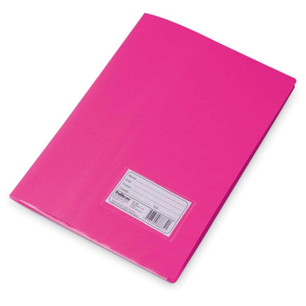 Pasta Catalogo Plástica Oficio Rosa 10 Envelopes Unidade