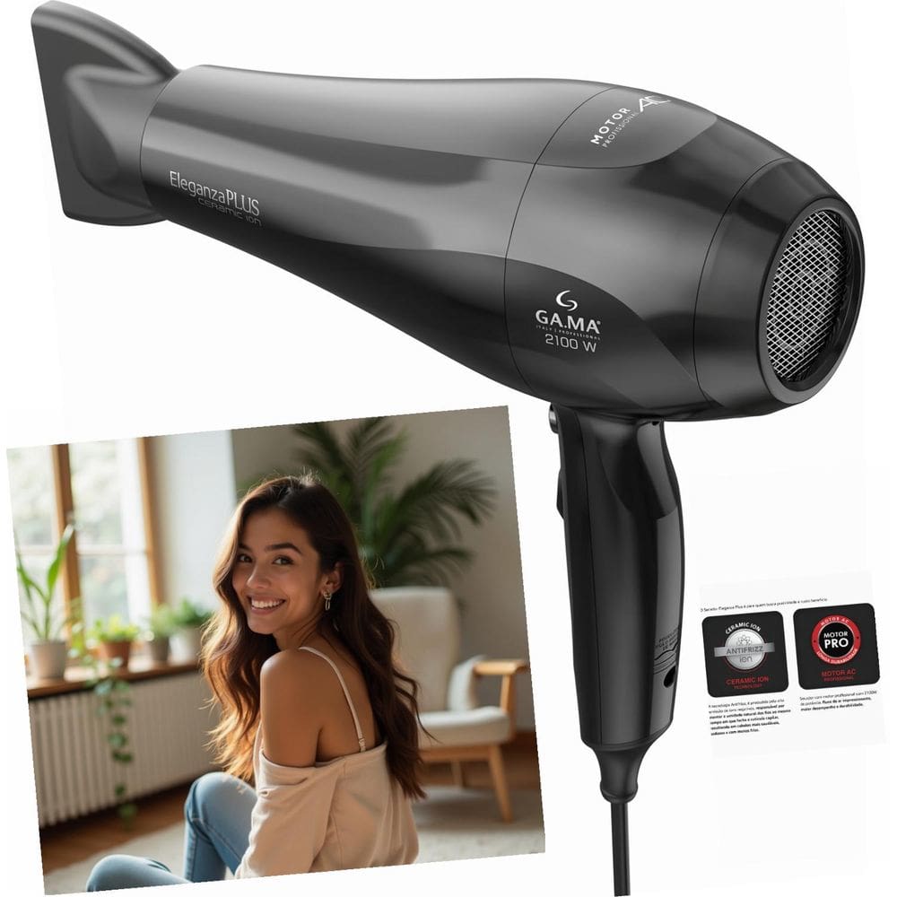 Secador ampla variedade Eleganza Plus 2100W Antifrizz Motor Tecnologia Ceramic Ion