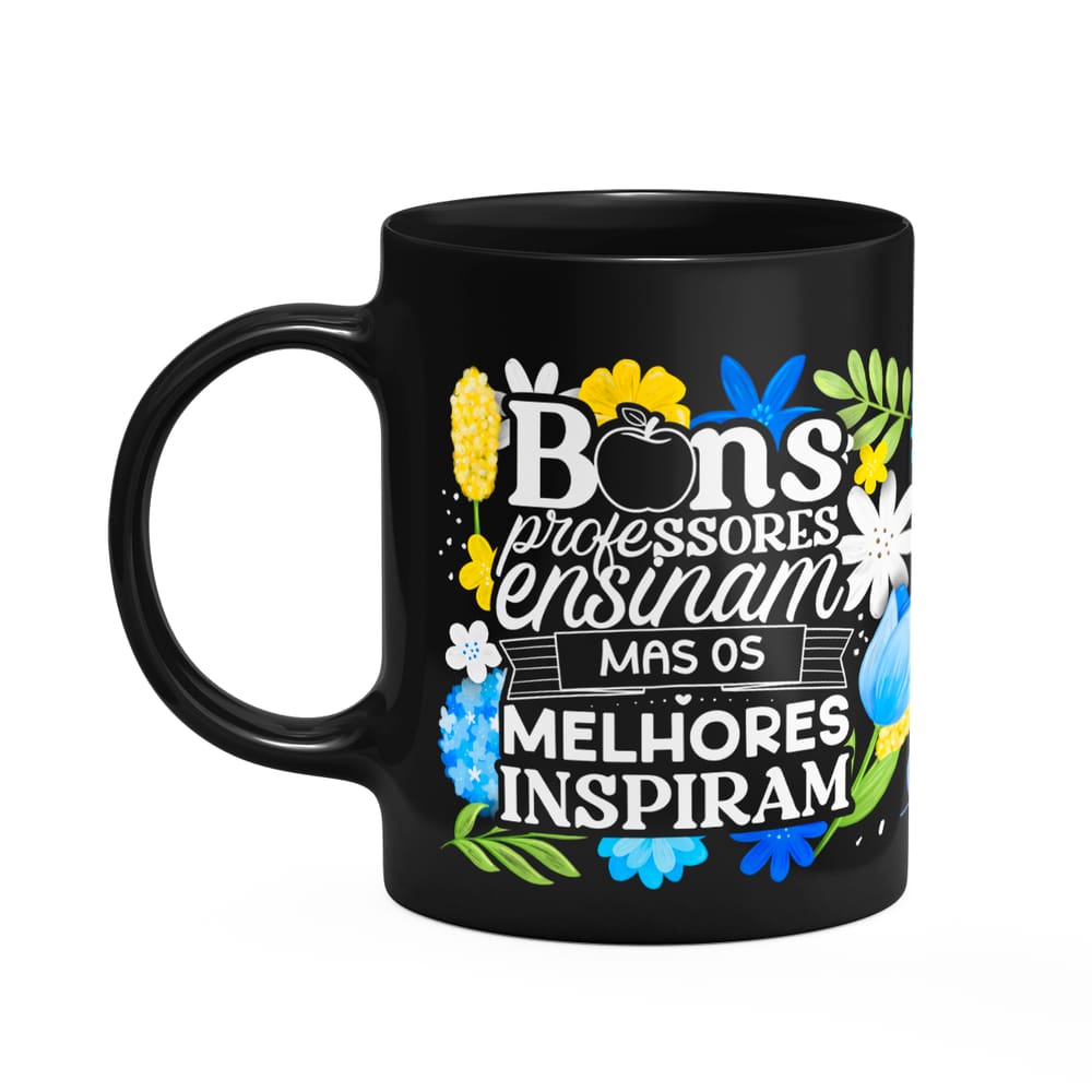 Caneca da Professora - Os melhores inspiram - Preta M3