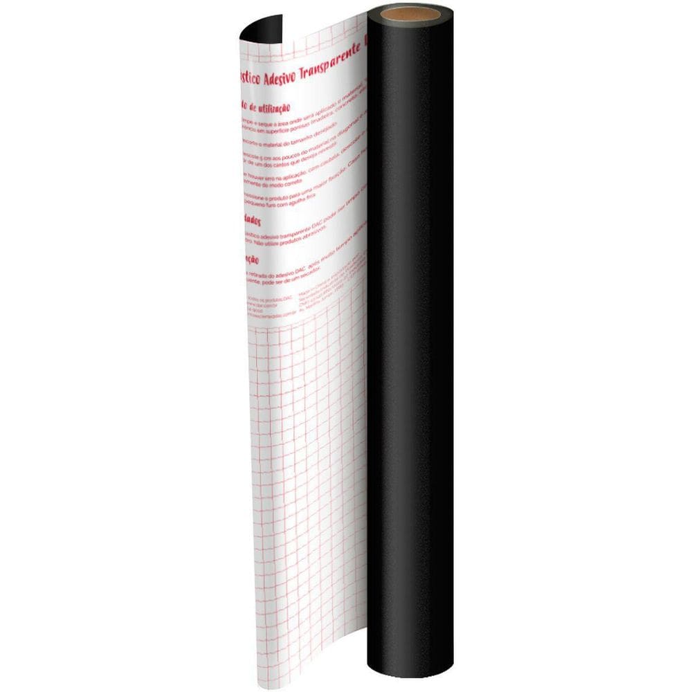 Adesivo Plástico PVC Preto 45cmx10m 0,08mm
