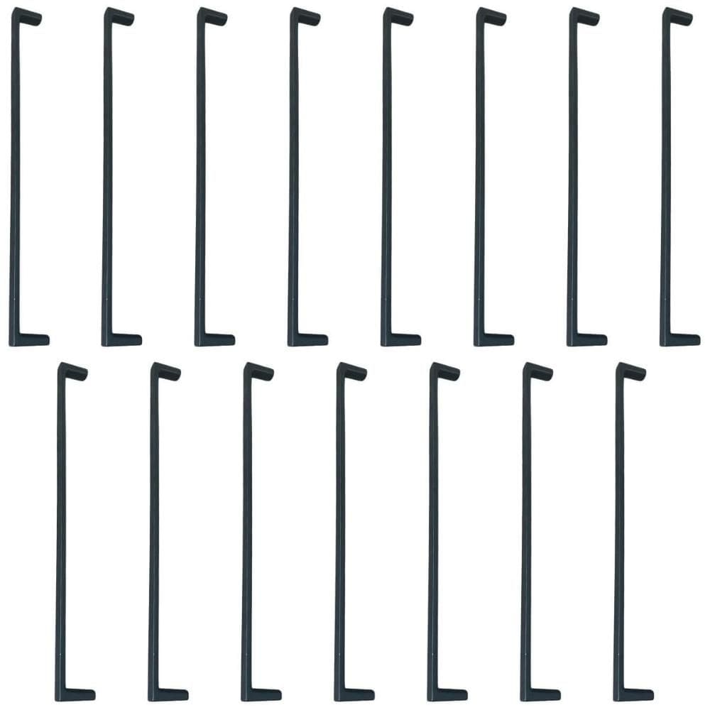 Kit 15 Puxadores Pretos para Móveis 256mm Oeiras Torralba Porta Armário Guarda-Roupas Gavetas Zamac