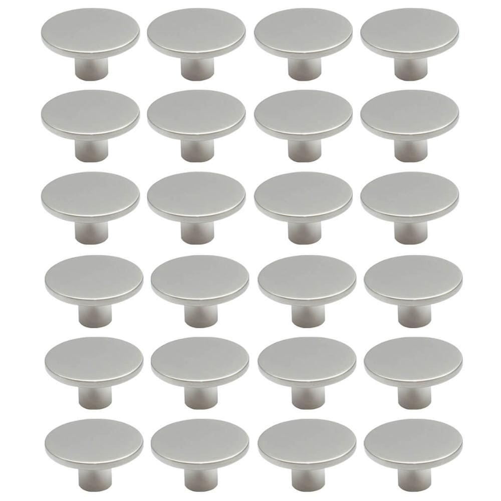 Kit 24 Puxadores 206 Naico Ponto Redondo Cromo Acetinado Móveis Armários Gavetas