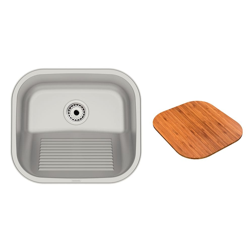 Tanque de Encaixe Hera Compact Aço Inox com Tabua 40x35 - Tramontina 94404/117