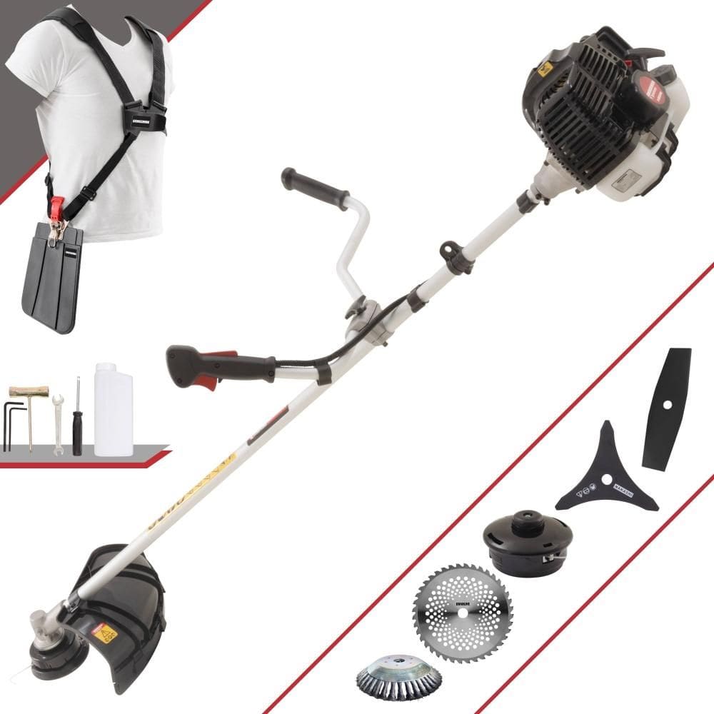 Roçadeira KW52LE Kawashima À Gasolina 52cc 2,5HP 5 Em 1 Com Carretel + Faca 2 Pontas + Faca 3 Pontas + Faca 40 Dentes Vídea + Escova de Aço Circular