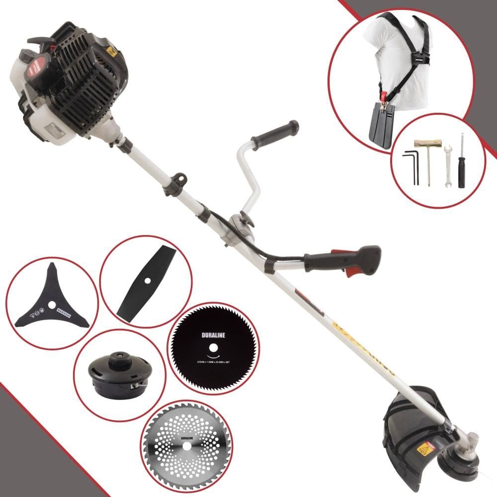 Roçadeira Lateral Profissional Kawashima KW52-LE À Gasolina 52cc 2,5HP 10.000rpm Multifuncional Completa Com Carretel de Nylon e 4 Lâminas de Corte