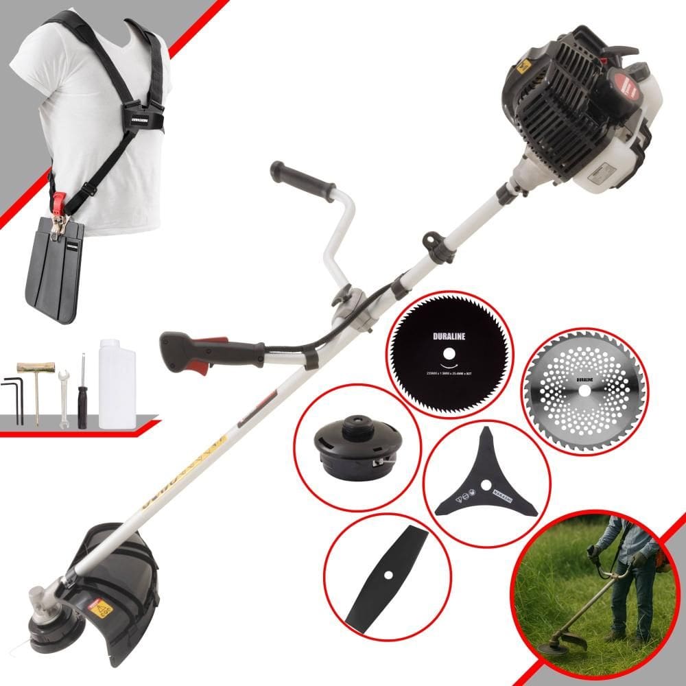 Roçadeira À Gasolina Kawashima KW52LE 52cc 2,5HP 10.000rpm Completa 5 Em 1 Com Carretel de Nylon + Facas 2 Pontas, 3 Pontas, 40 Dentes e 80 Dentes