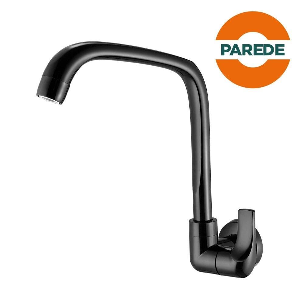 Torneira de Parede Fortti Flat para Cozinha, Preta