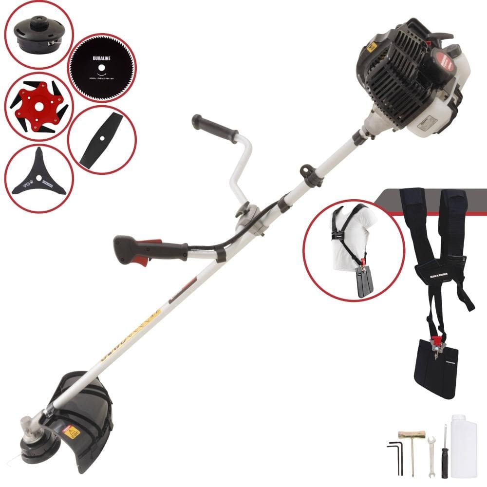 Roçadeira Lateral KW52LE Kawashima À Gasolina 2T 52cc 2,5HP 10.000rpm Com Carretel + Faca 2 Pontas + Faca 3 Pontas + Faca 6 Pontas + Faca 80 Dentes