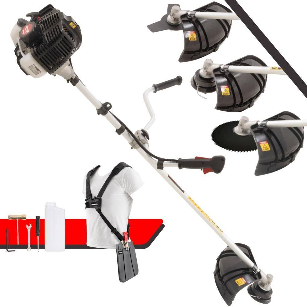 Cortador de Grama À Gasolina Kawashima KW52-LE 2T 52cc 2,5HP de Alta Performance Completa Com Carretel de Nylon + Lâmina 3 Pontas + Lâmina 80 Dentes