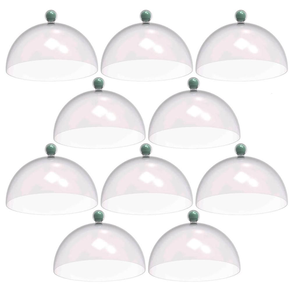 Kit 8 Cúpulas de Plástico 30cm Bolos Tortas Doces Padaria Café Hotel Verde Menta Crippa