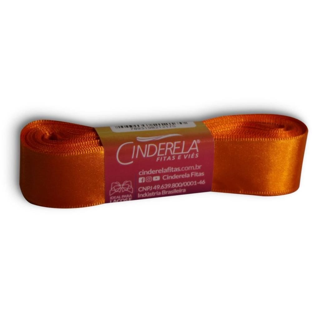 Fita De Cetim 22Mm Com 10 Metros Laranja