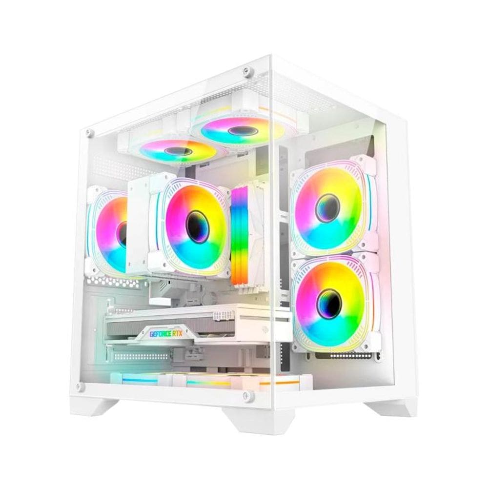 Gabinete Gamer Aquário K-Mex CG-W830 Micro Branco Sem Fonte