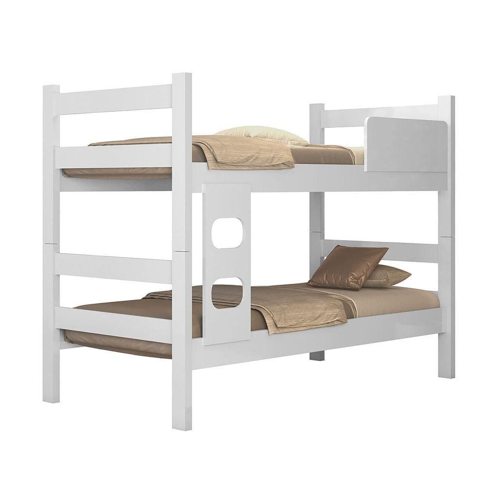 Beliche Branca Infantil Vira 2 Camas Solteiro Compacta