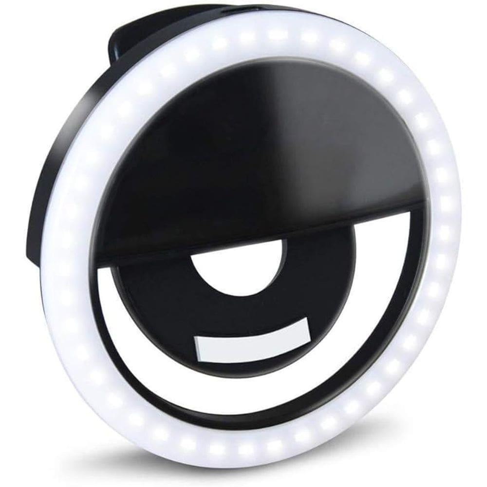 Selfie Ring Light Celular Led Clipe 3 Níveis Universal Preto
