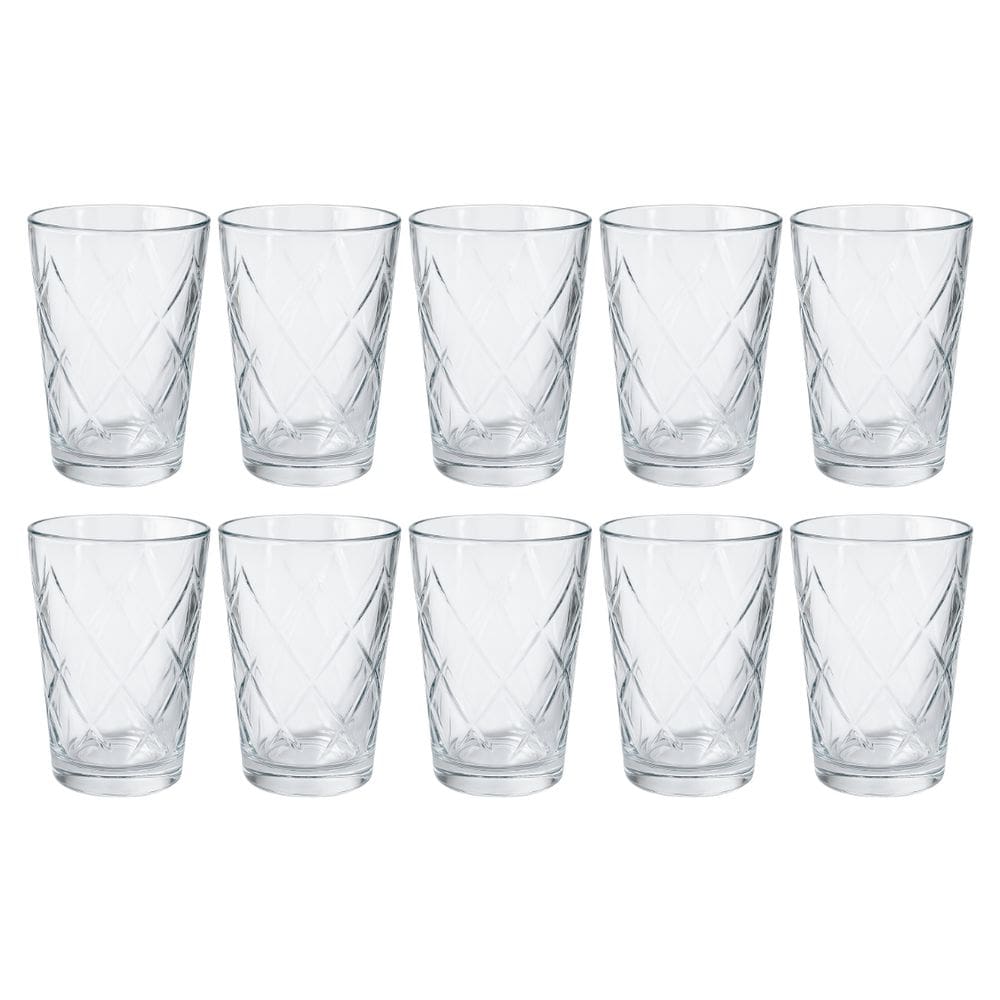 Jogo 10 Copos Arizona De Vidro Grosso 200ml Agua Suco Vitamina