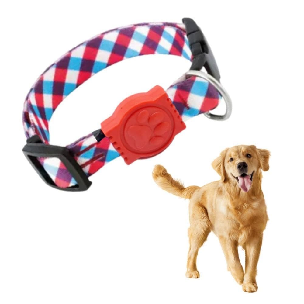 Coleira para Cachorro Pet Regulável até 50cm Guia Xadrez