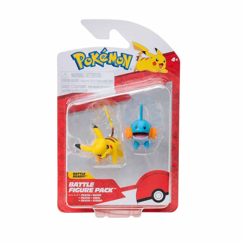 2 Bonecos De Batalha Pikachu + Mudkip - Pokémon