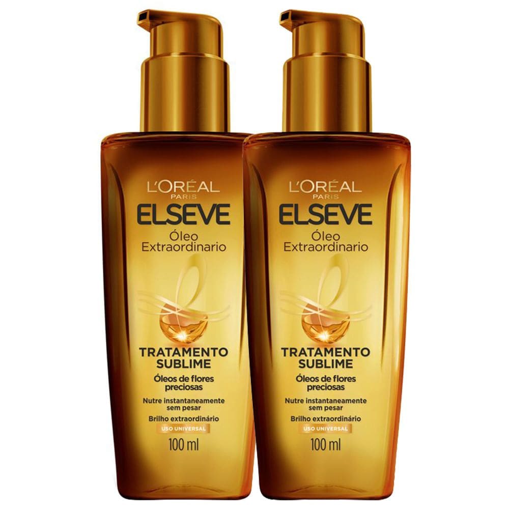 Kit 2 Óleo Extraordinário Tratamento Reconstrutor Elseve L`Oréal Paris 100ml